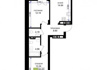 Продажа 2-ком. квартиры, 59.5 м2, Калининградская область