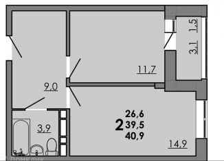 Продаю 1-ком. квартиру, 39.5 м2, Ростовская область