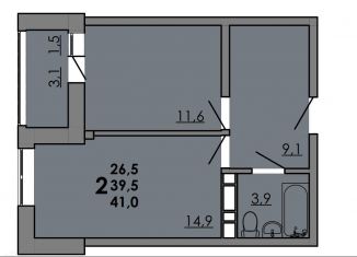 Продается 1-комнатная квартира, 39.5 м2, Ростовская область