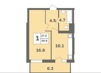 Продам 1-комнатную квартиру, 39.9 м2, Республика Башкортостан, Дагестанская улица, лит11