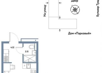 Квартира на продажу студия, 23.1 м2, Тюмень, Калининский округ, улица Новосёлов, 100