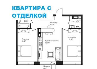 Продам 2-ком. квартиру, 57.3 м2, посёлок Красный Бор, ЖК Сити-Парк Преображение, Мирная улица, 11