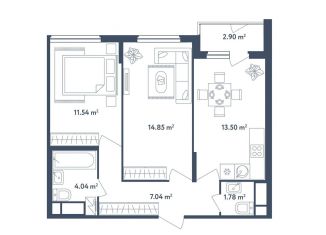 Продаю 2-комнатную квартиру, 54.2 м2, поселок Мещерино