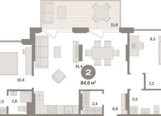 Продажа 2-комнатной квартиры, 84.6 м2, Свердловская область