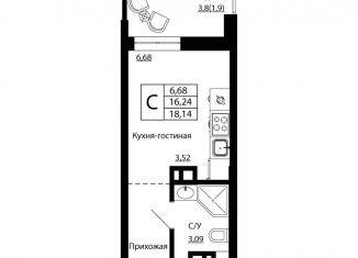 Продается квартира студия, 17.6 м2, Ростов-на-Дону, улица Текучёва, 370/2