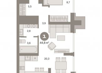 Продажа 1-ком. квартиры, 44.8 м2, Москва, метро Стахановская