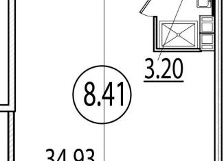 Квартира на продажу студия, 38.1 м2, Санкт-Петербург, Измайловский бульвар, 1к2, Адмиралтейский район