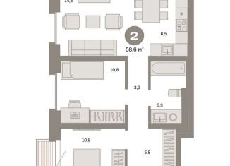 Продается 2-ком. квартира, 58.6 м2, Москва, Тагильская улица, 6/5, станция Бульвар Рокоссовского