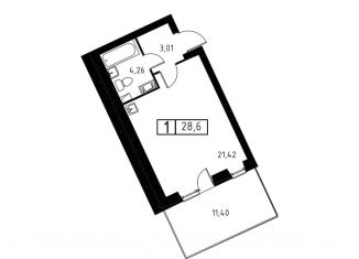 Продажа квартиры студии, 28.6 м2, Ленинградская область, Вересковая улица, 2к1