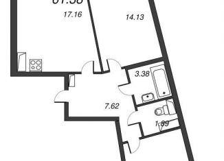 Продается 2-комнатная квартира, 63.3 м2, Мурино