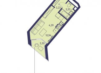 Продается 1-комнатная квартира, 25.1 м2, посёлок городского типа Ливадия