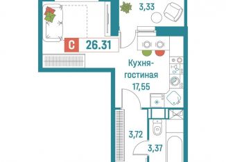 Продам квартиру студию, 26.3 м2, Ленинградская область