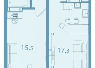 2-ком. квартира на продажу, 44.7 м2, Томская область, улица Леонова, 1