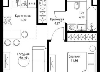 Продам однокомнатную квартиру, 36.5 м2, Москва, проспект Мира, 186Ас1