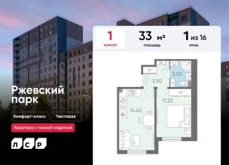 1-ком. квартира на продажу, 33 м2, Ленинградская область