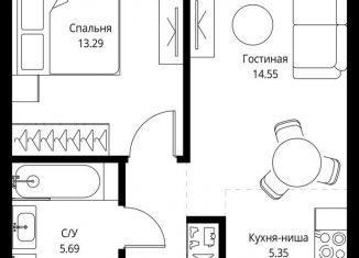 Продажа 1-комнатной квартиры, 43.3 м2, Москва, проспект Мира, 186Ас1