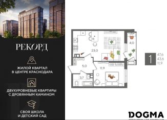 Продается однокомнатная квартира, 47.6 м2, Краснодар, микрорайон Черемушки, Таманская улица, 159