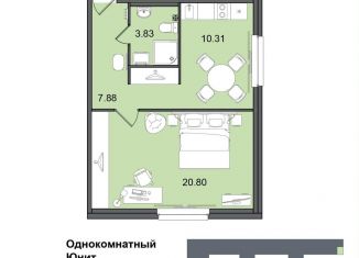 1-ком. квартира на продажу, 42.8 м2, Санкт-Петербург, Московский район, Витебский проспект, 99к1