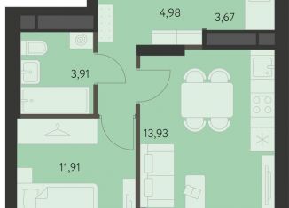 Продажа однокомнатной квартиры, 40.1 м2, Свердловская область, улица Вильгельма де Геннина, 23