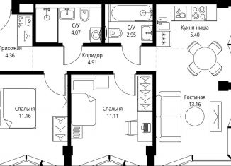 Продам 2-комнатную квартиру, 57.1 м2, Москва, проспект Мира, 186Ас1