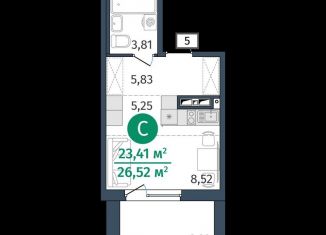 Продается квартира студия, 23.4 м2, Тюмень, Центральный округ, улица Тимофея Кармацкого, 17