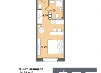 Квартира на продажу студия, 24.8 м2, Санкт-Петербург, Московский район, Витебский проспект, 99к1