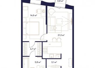 Продажа 1-комнатной квартиры, 54.4 м2, Москва, жилой комплекс Союз, к3, метро Ботанический сад