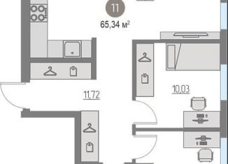 Продажа 2-комнатной квартиры, 65.3 м2, село Кулаково