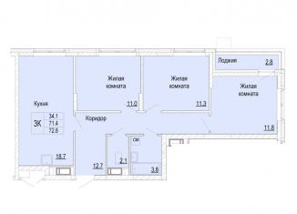 Продам 3-комнатную квартиру, 72.8 м2, Нижегородская область