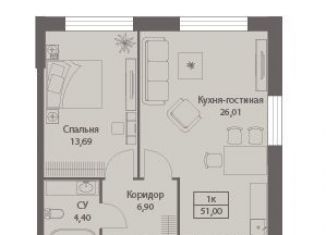 Продам 1-комнатную квартиру, 51 м2, Москва, САО, улица Академика Ильюшина, 21