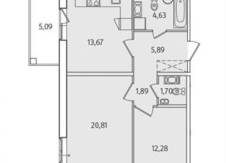 Продаю 2-ком. квартиру, 63.4 м2, Ленинградская область, улица Чехова, 41к1