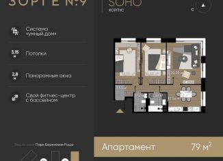 Продам 3-ком. квартиру, 79 м2, Москва, жилой комплекс Зорге 9, 9Ак7, станция Хорошёво