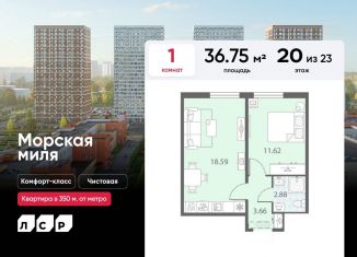 Продается 1-ком. квартира, 36.8 м2, Санкт-Петербург, метро Автово