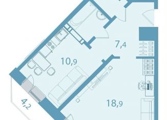 Продается 1-комнатная квартира, 43 м2, Томская область, улица Леонова, 1