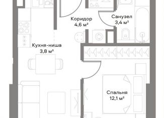 1-комнатная квартира на продажу, 36.7 м2, Москва, САО, Ленинградский проспект, вл8