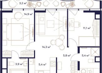 Продаю 2-ком. квартиру, 64 м2, Москва, жилой комплекс Союз, к4, метро Ботанический сад