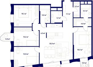 Продается 4-ком. квартира, 127.6 м2, Москва, жилой комплекс Союз, к3