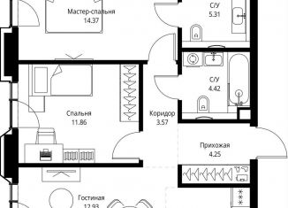 Продам двухкомнатную квартиру, 62.1 м2, Москва, проспект Мира, 186Ас1