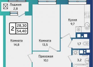 Продается 2-комнатная квартира, 54.6 м2, Удмуртия