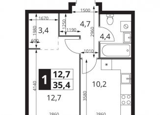 Продаю 1-комнатную квартиру, 35.4 м2, Москва, ВАО