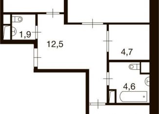 Продажа 2-ком. квартиры, 72.2 м2, деревня Ивановское, улица Семёна Гордого, 3