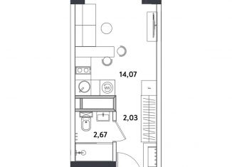 Продаю 1-ком. квартиру, 19.1 м2, Москва, Окружной проезд, 10Б