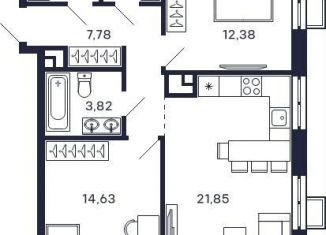 Продается 2-ком. квартира, 65.6 м2, Московская область