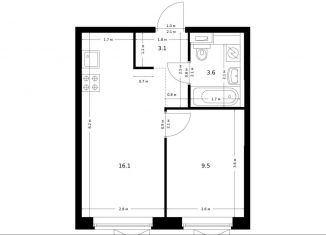 Продам однокомнатную квартиру, 32.3 м2, Москва, район Южное Бутово