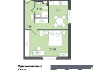 1-ком. квартира на продажу, 42.6 м2, Санкт-Петербург, Московский район, Витебский проспект, 99к1