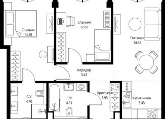 Продается 2-ком. квартира, 64.1 м2, Москва, СВАО, проспект Мира, 186Ас1