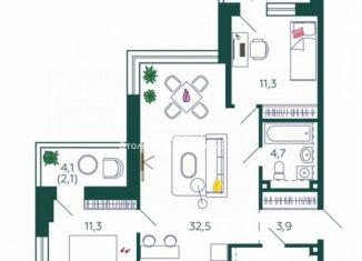 Продается двухкомнатная квартира, 73 м2, Москва, 2-я очередь, к5.1, Даниловский район