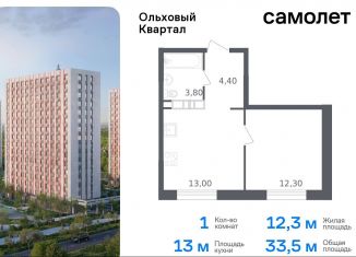 Продам однокомнатную квартиру, 33.5 м2, Москва, жилой комплекс Ольховый Квартал, к2.2