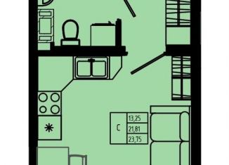Квартира на продажу студия, 23.8 м2, Ленинградская область, Железнодорожная улица, 41к2