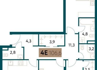 Продам четырехкомнатную квартиру, 106.8 м2, Москва, Винницкая улица, 8к2